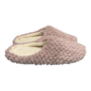 Calson Slippers Womens Size 6 Pink Faux Fur Terry House Shoes Cozy Indoor